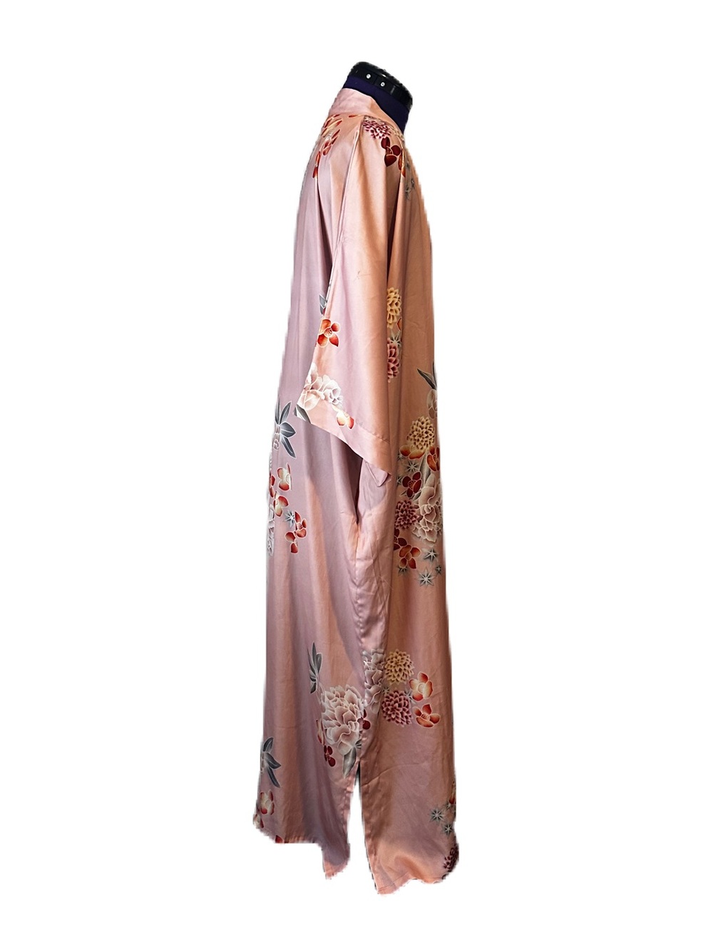 Light Pink Floral Satin Duster Robe - Picture 3 of 12
